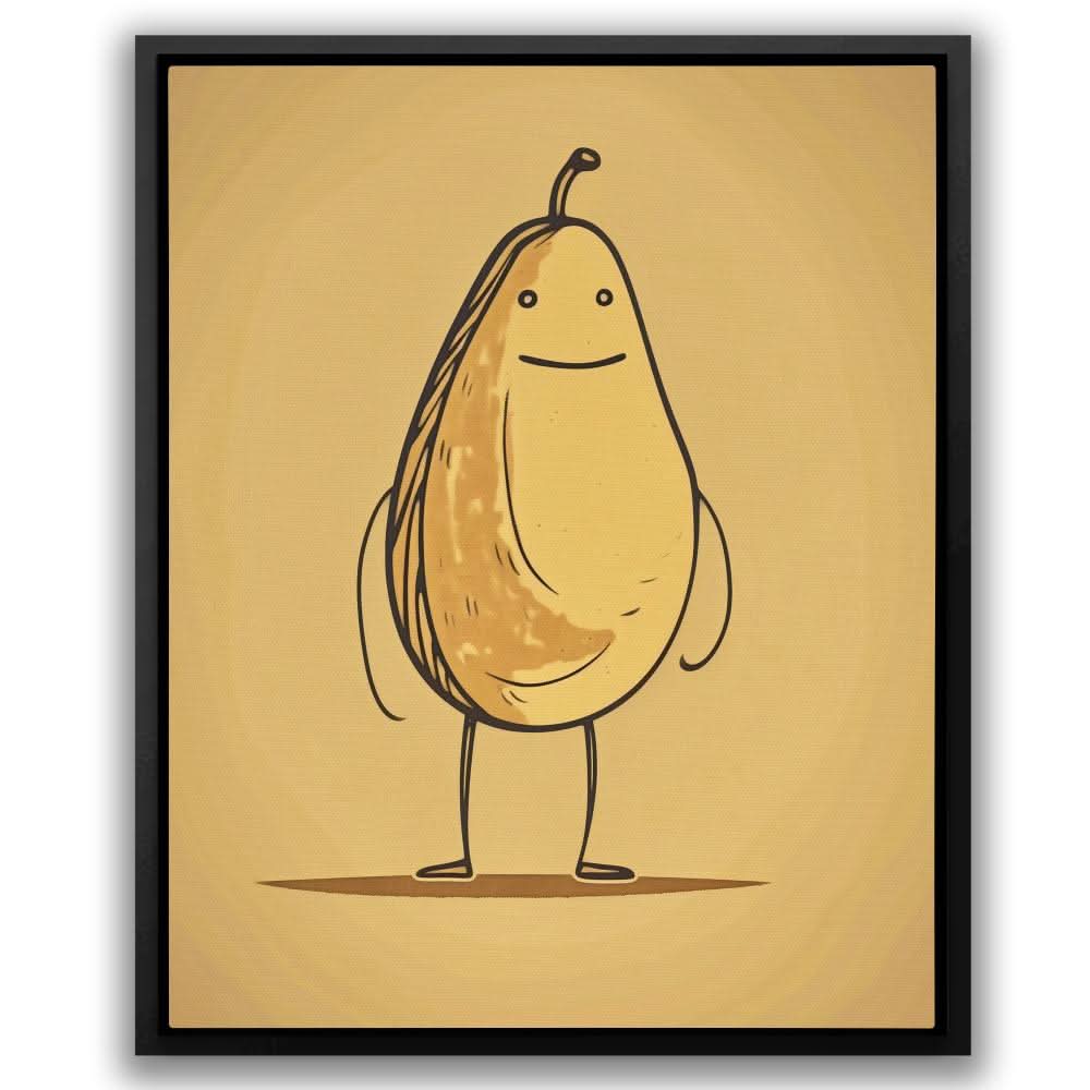 Happy Pear - Beige Food Canvas Print