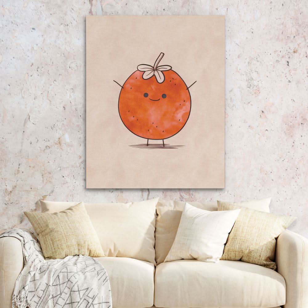Happy Tomato - Large Minimalist Canvas Print