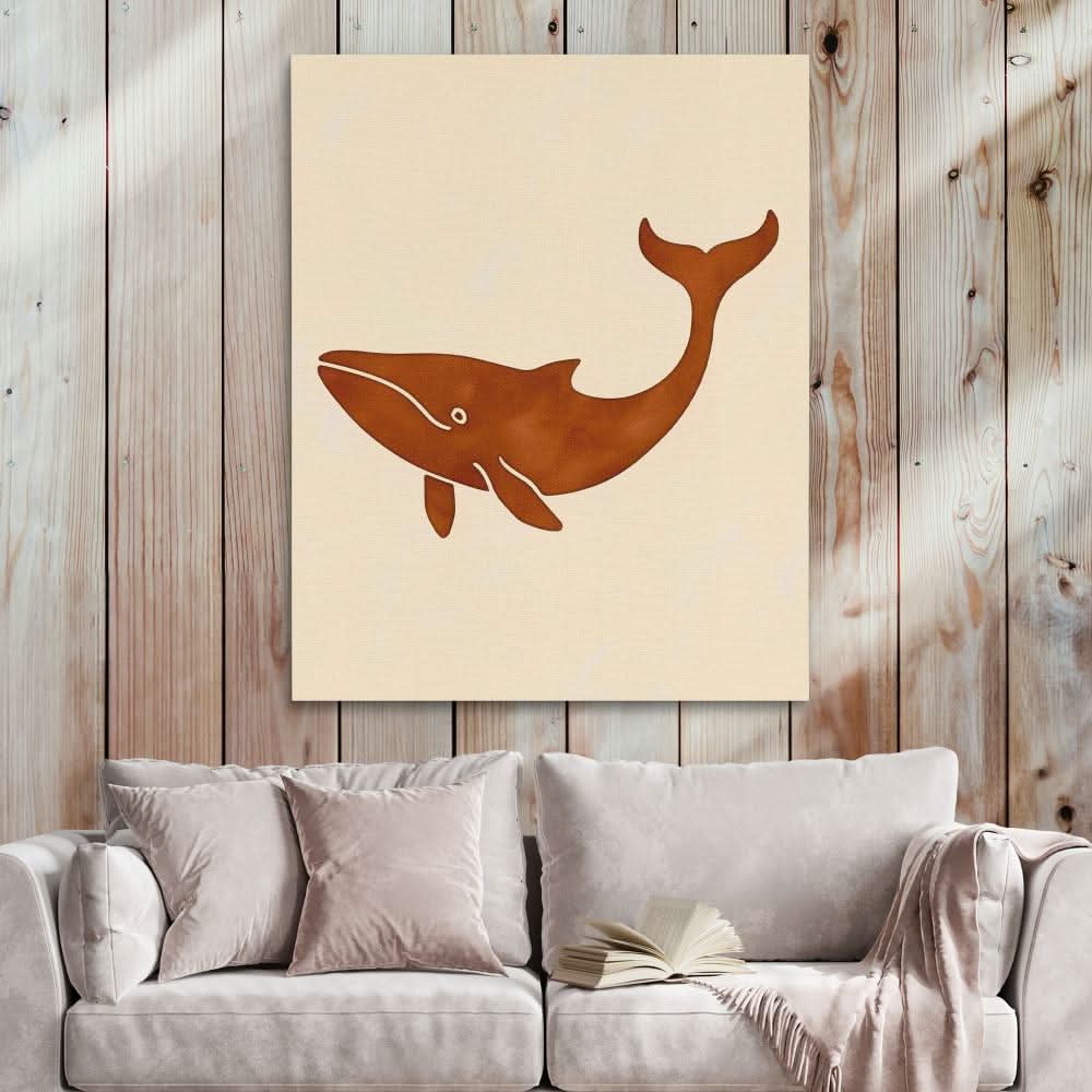 Happy Whale - Art Prints Wall Art in Black Frame