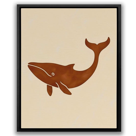 Happy Whale - Contemporary Wall Art in Black Frame