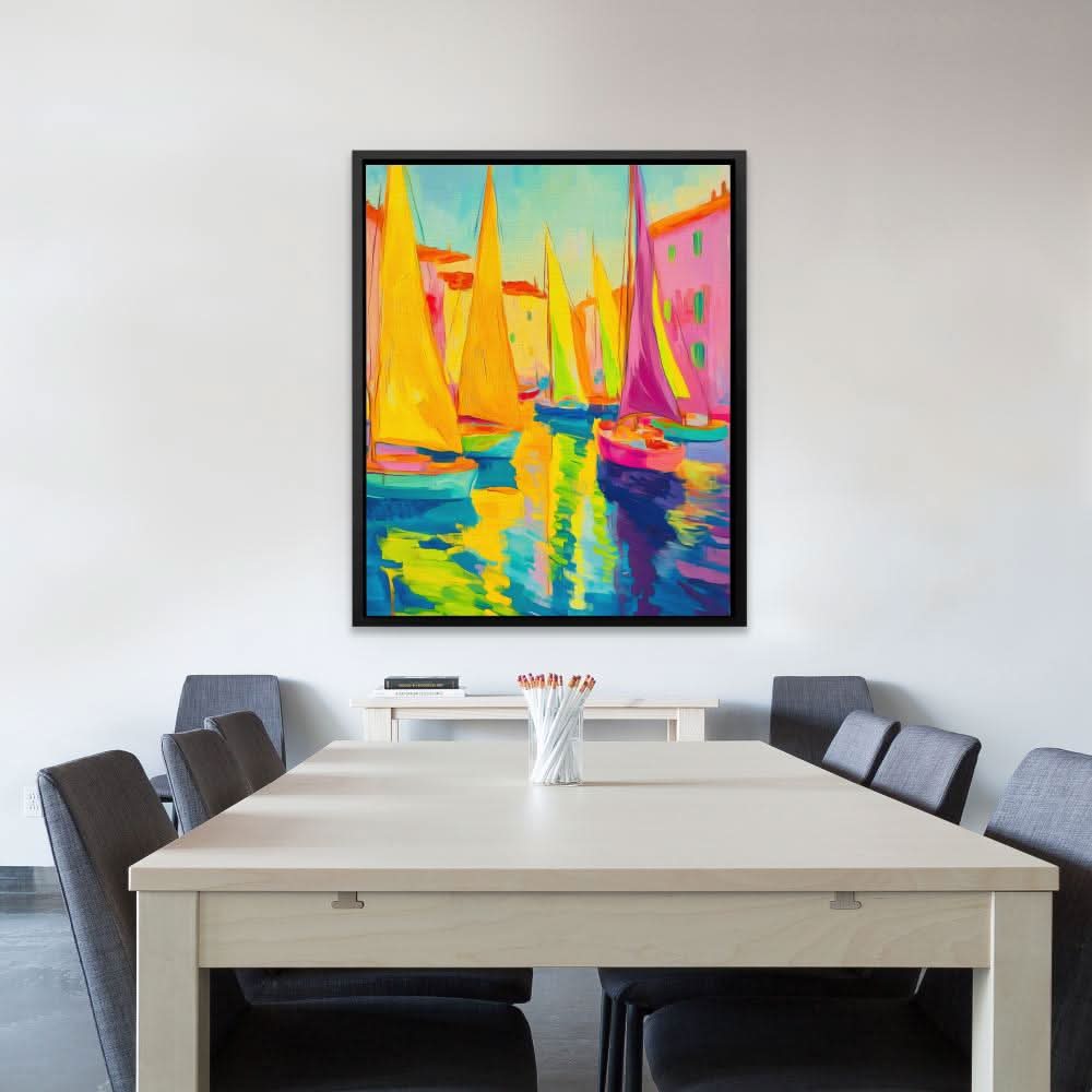 Harbor Kaleidoscope - Blue Canvas Wall Art
