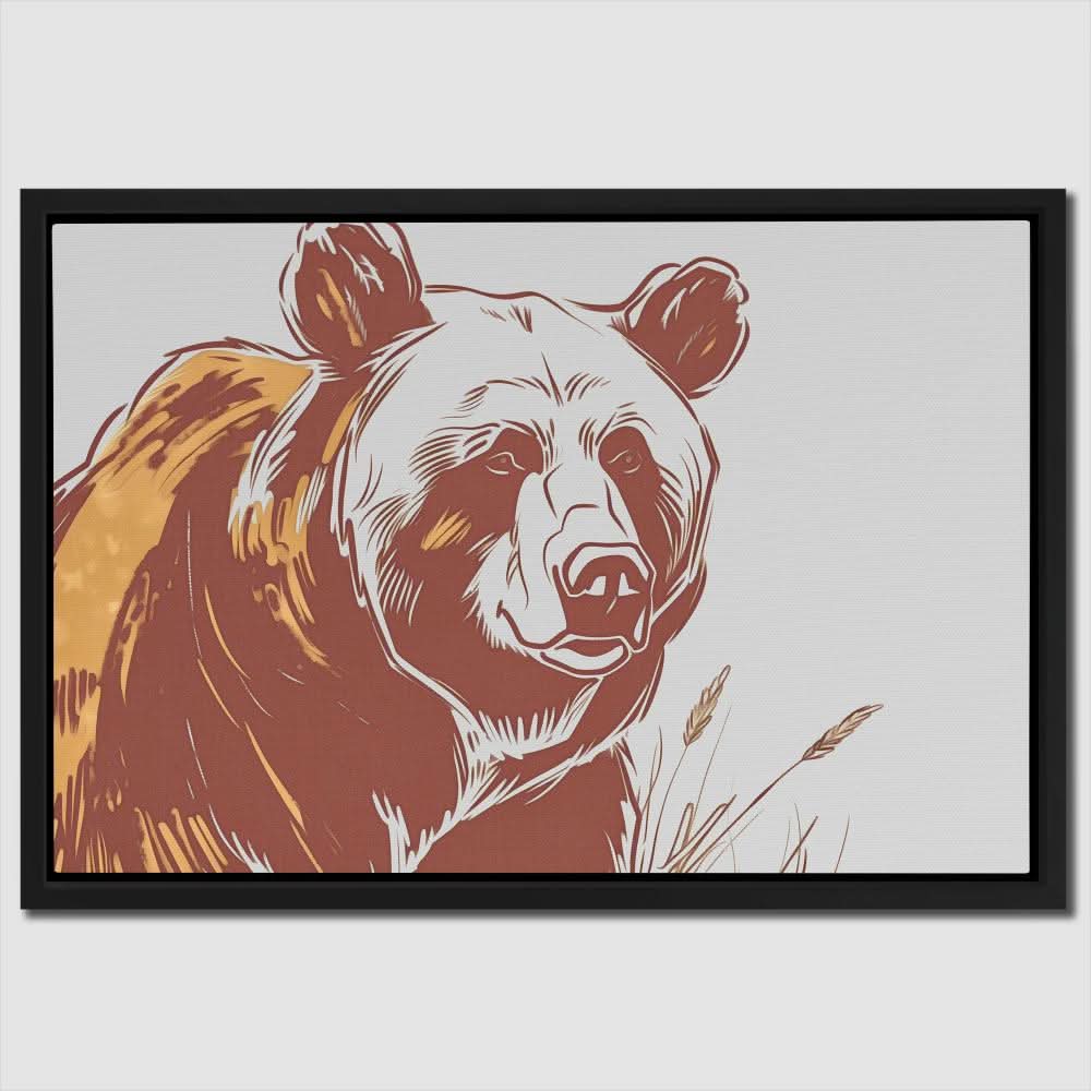 Harmonious Bear - Earth Tones Wall Art for Living Room