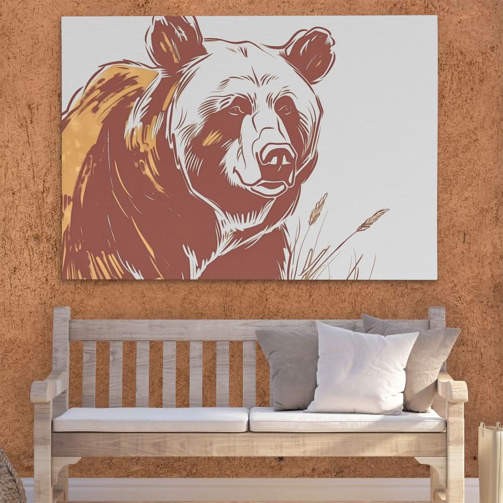 Harmonious Bear - Wall Art in Black Frame