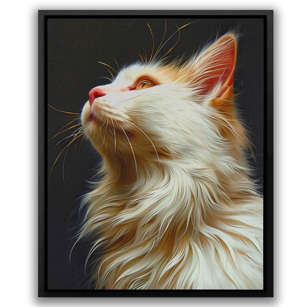 Harmonious Feline - Wall Art in Black Frame