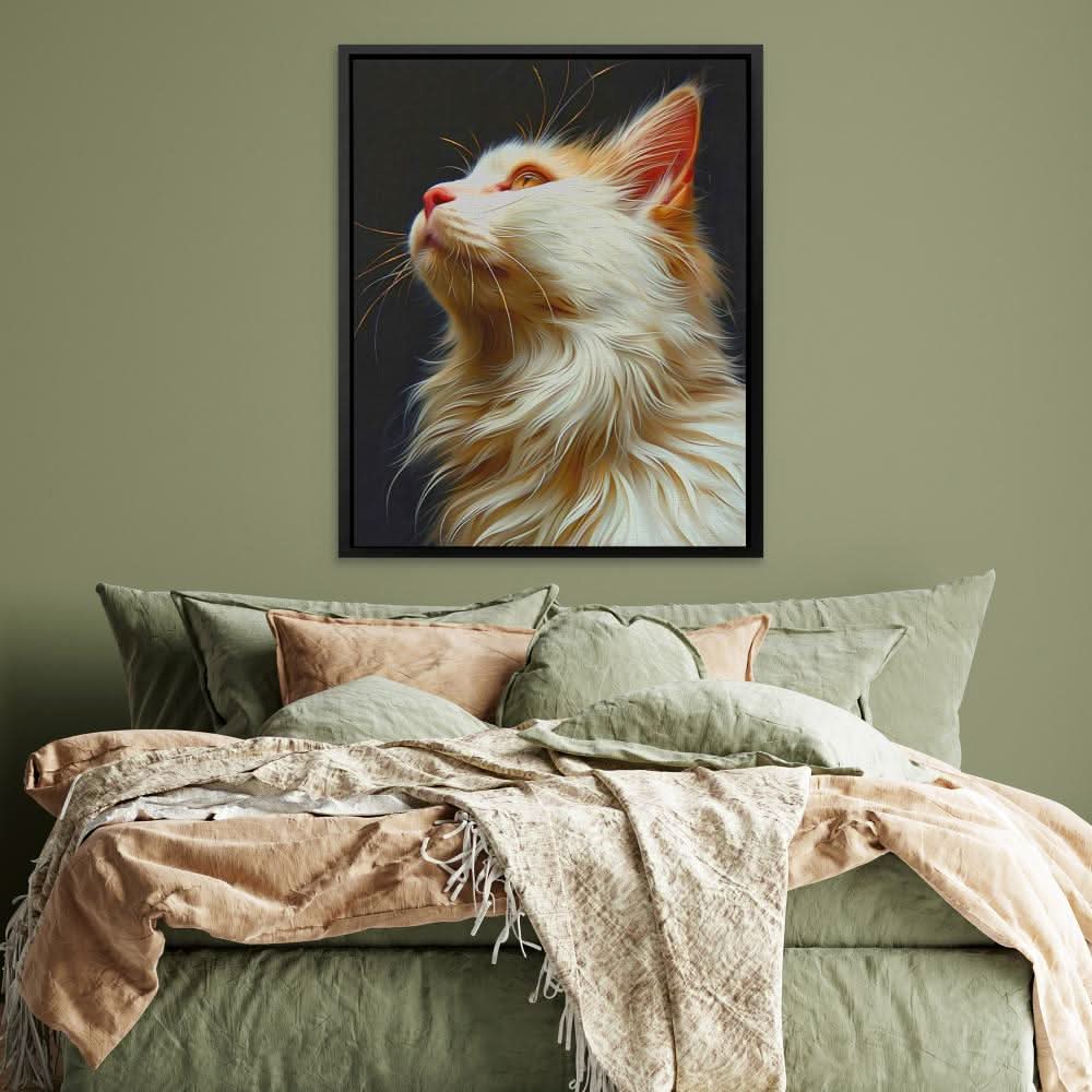 Harmonious Feline - Neutral Canvas Wall Art