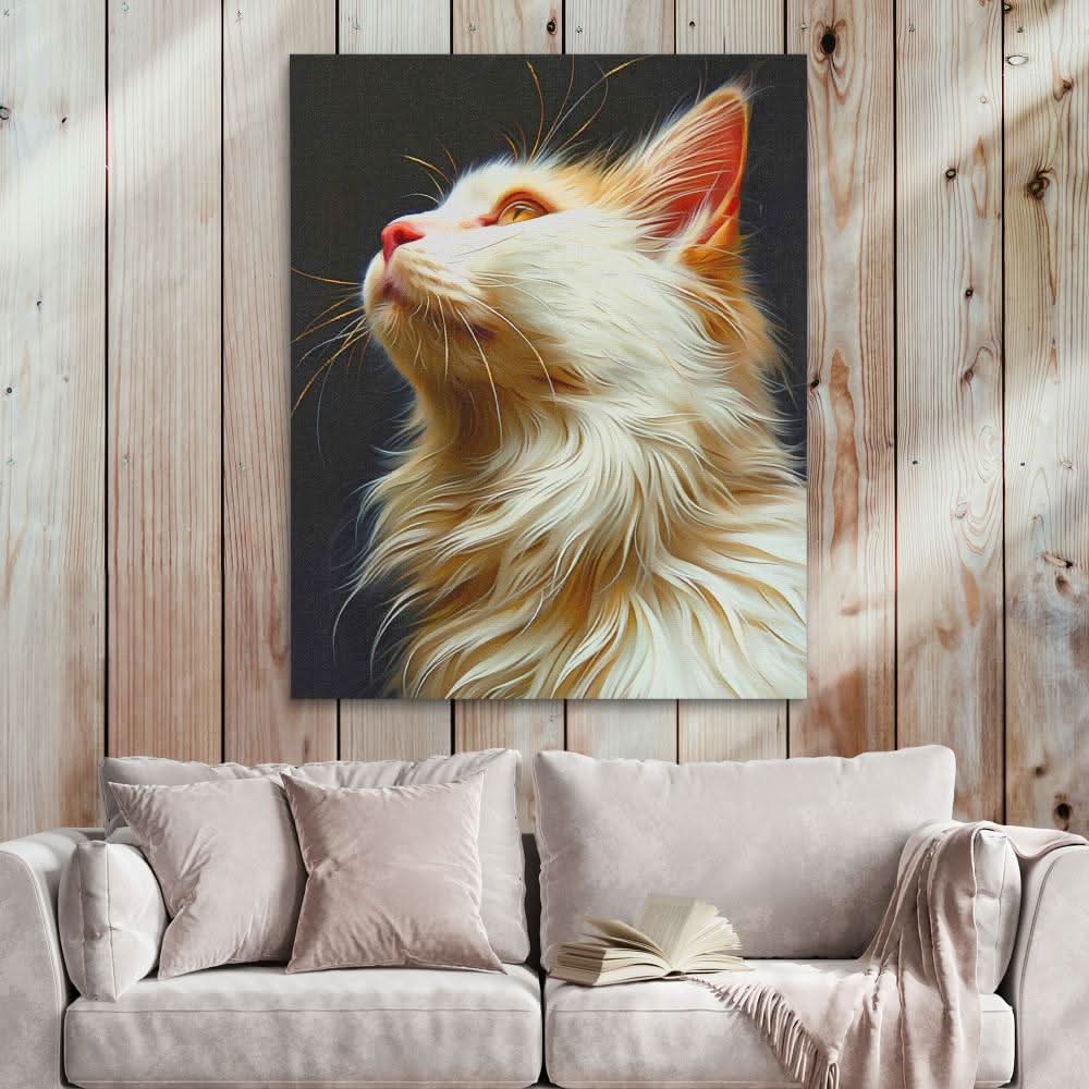 Harmonious Feline - Neutral Wall Art for Living Room