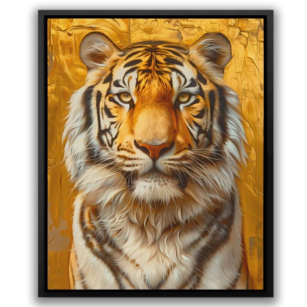 Harmonious Tiger - Black and Gold Best Sellers Canvas Print