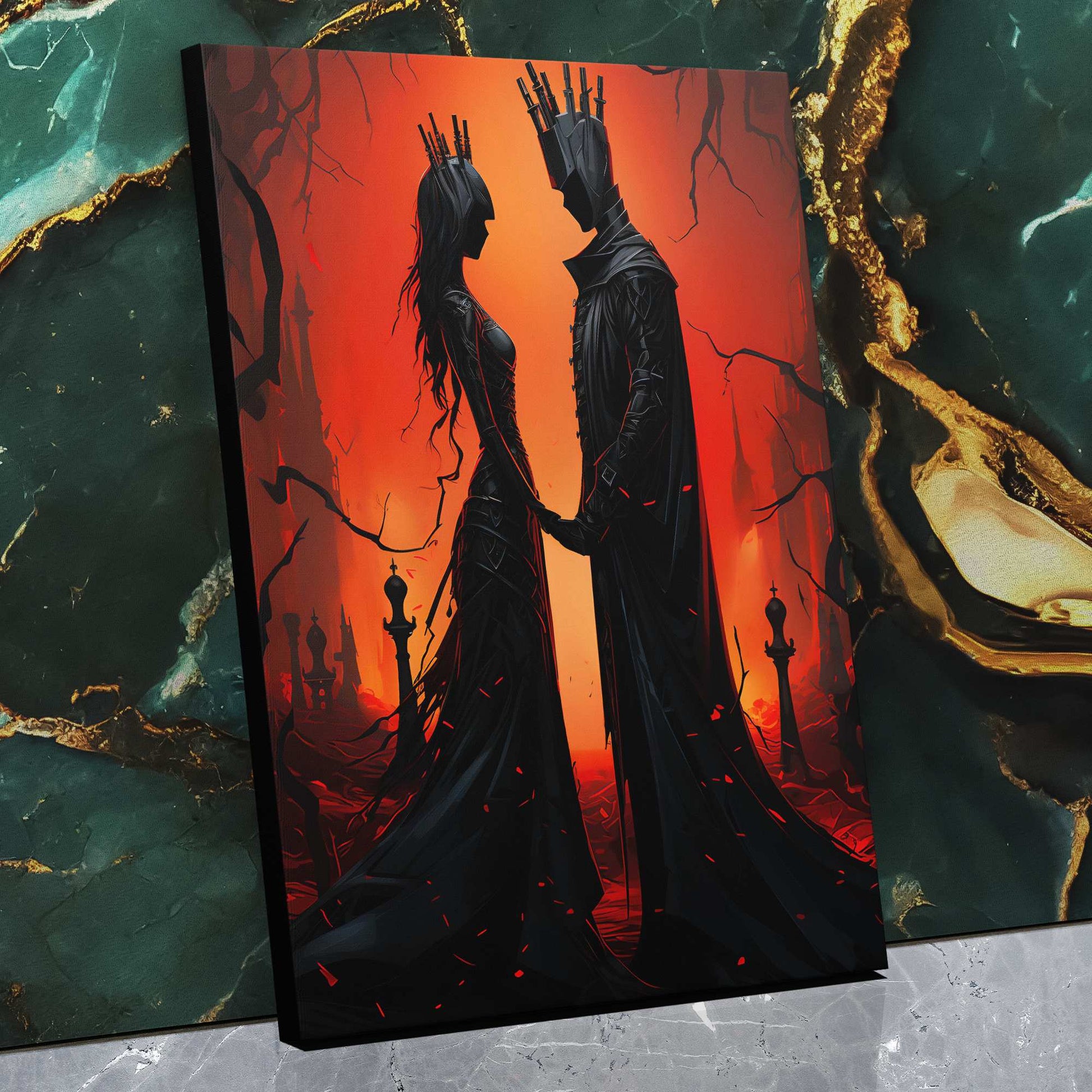 Haunting Dynasty - Black Haunting Canvas Print