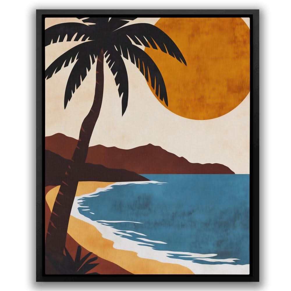 Hawaiian Beach Sunset - Blue Wall Art for Living Room