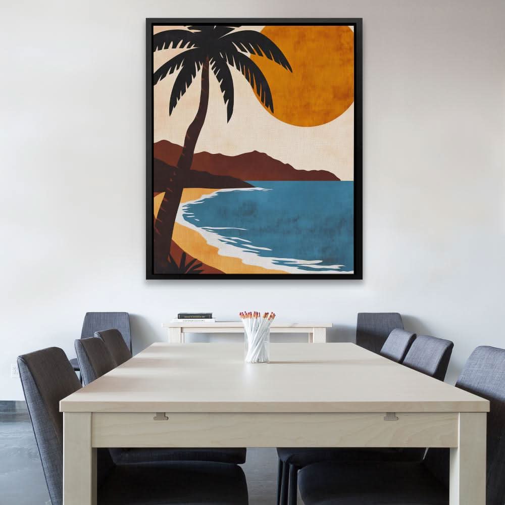 Hawaiian Beach Sunset - Blue Coastal Canvas Print