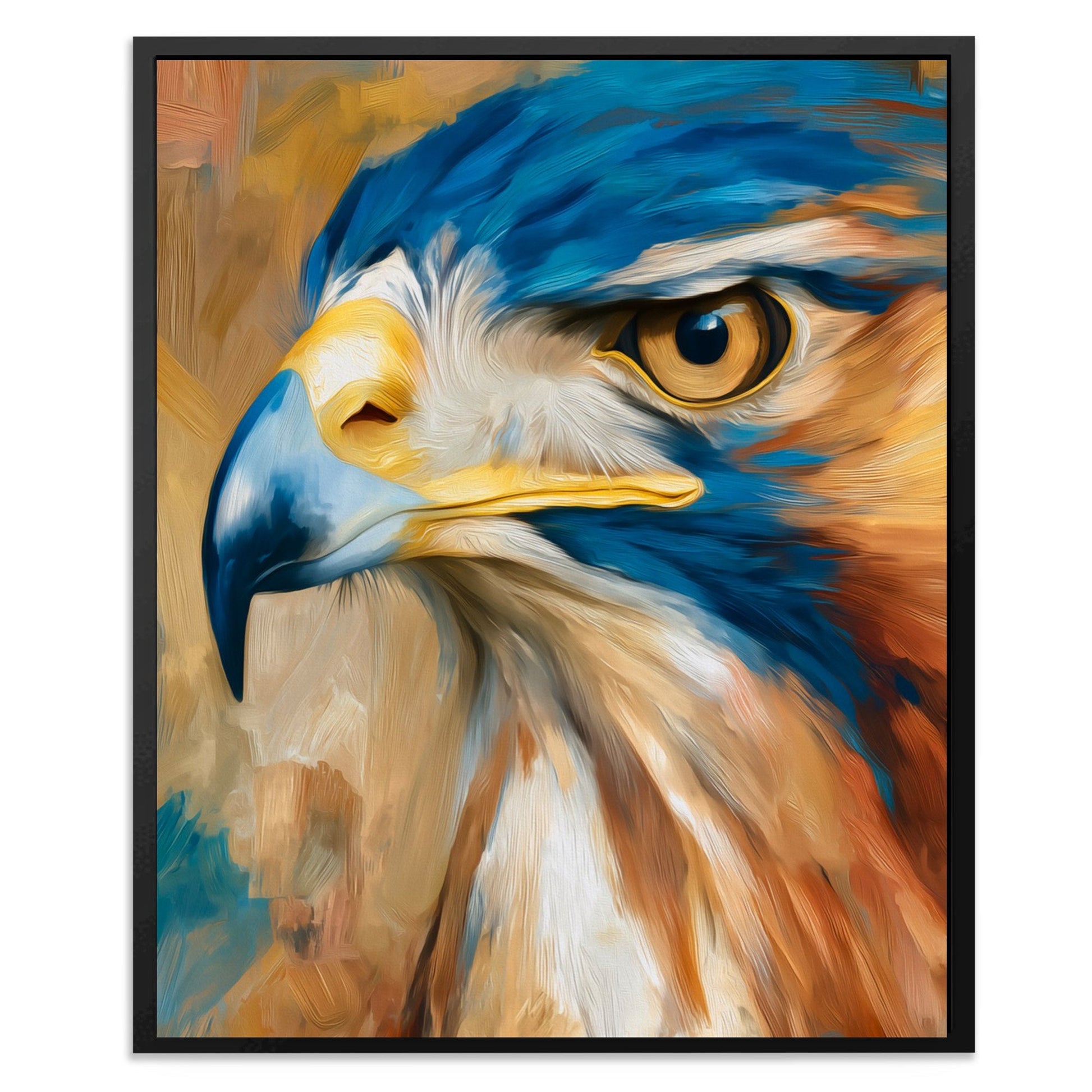 Hawk's Azure Fire - Luxury Wall Art