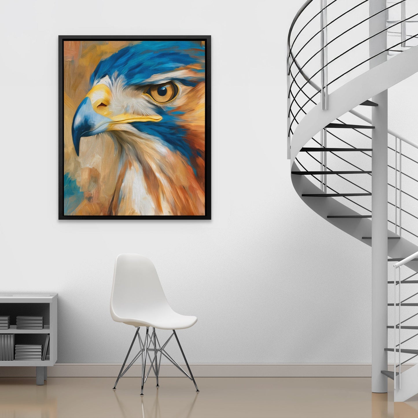 Hawk's Azure Fire - Luxury Wall Art