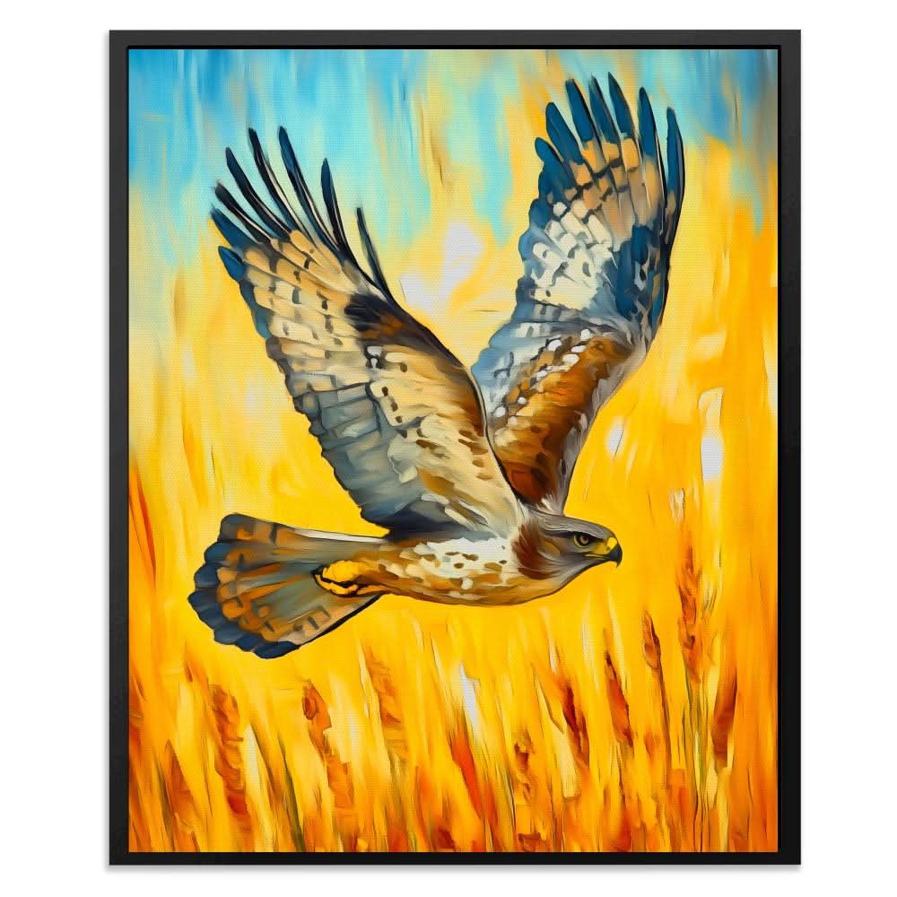 Hawk’s Sunset Flight - Animals Art for Dining Room