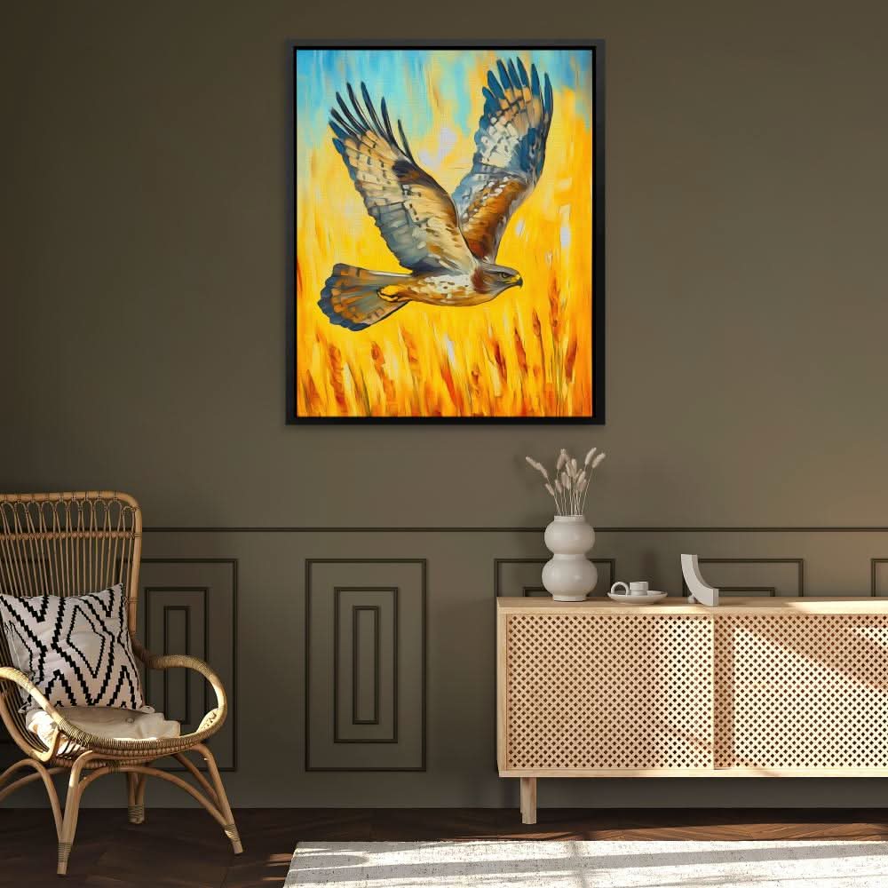 Hawk’s Sunset Flight - Large Canvas Print