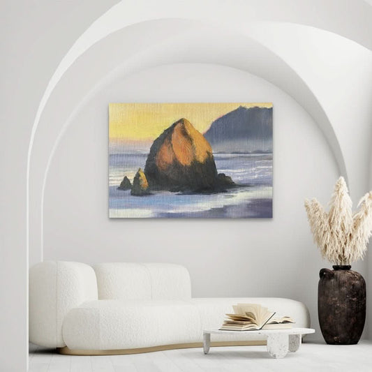Haystack Rock Oregon - Wall Art in Black Frame