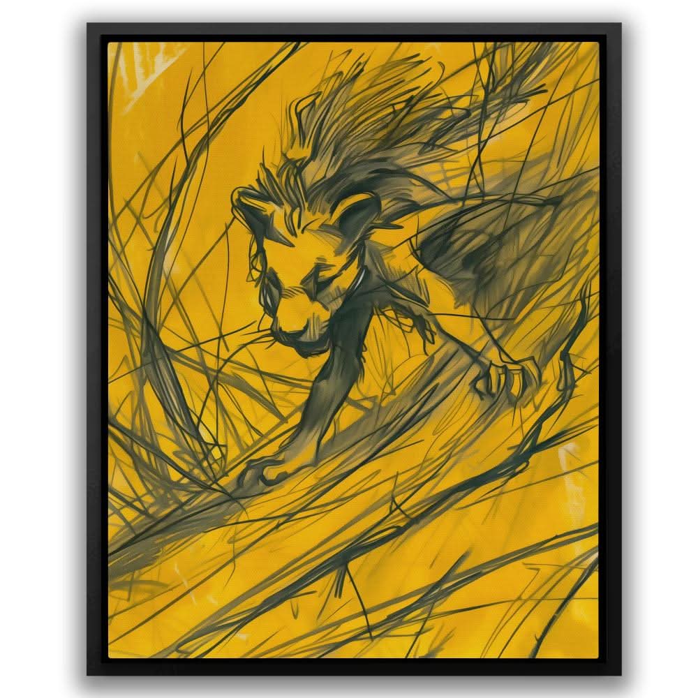 Heart of the Animal Kingdom - Yellow Big Cat Canvas Print