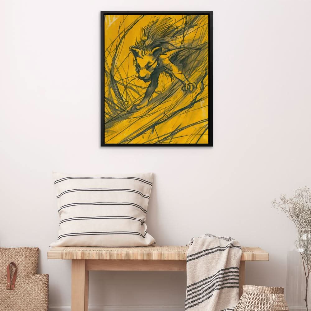 Heart of the Animal Kingdom - Big Cat Wall Art in Black Frame