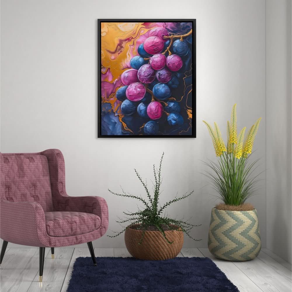 Heavenly Grapes - Colorful Wall Art for Kitchen