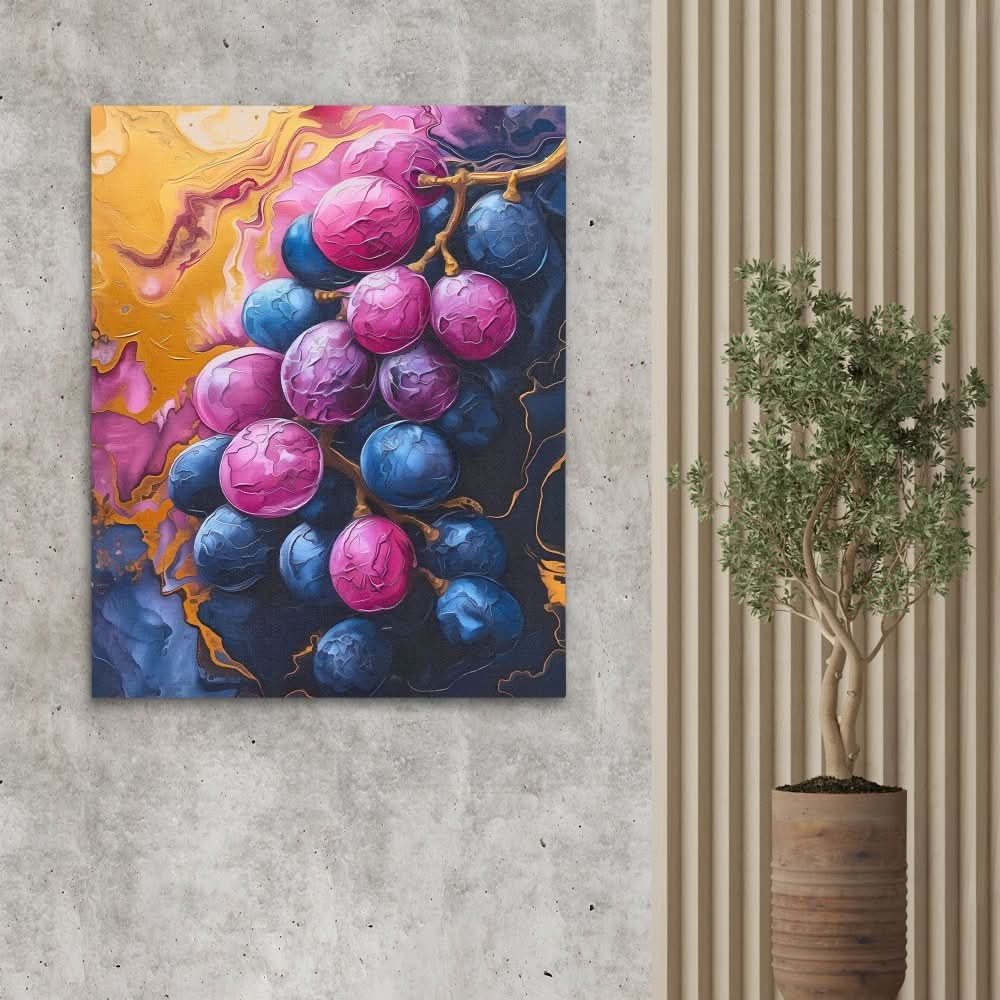 Heavenly Grapes - Colorful Fruit Canvas Print
