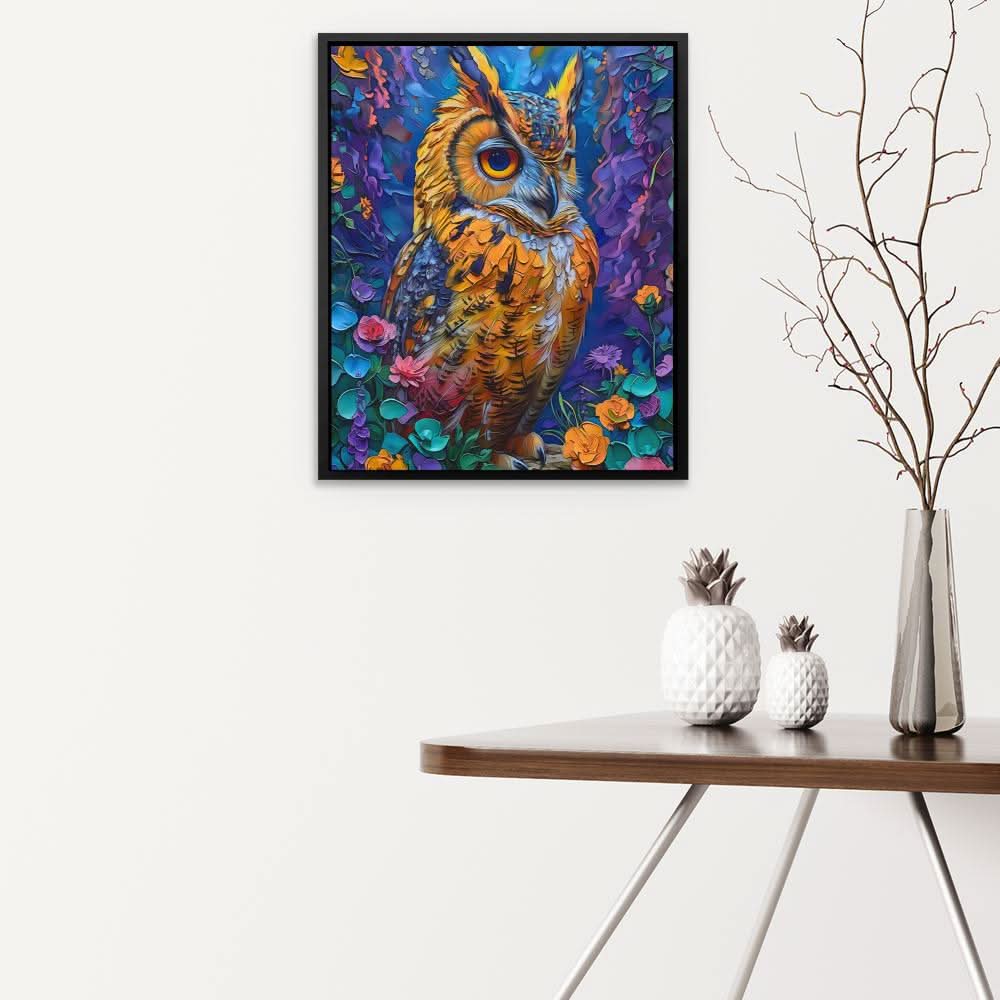 Heavenly Hues Owl - Colorful Bird Canvas Print