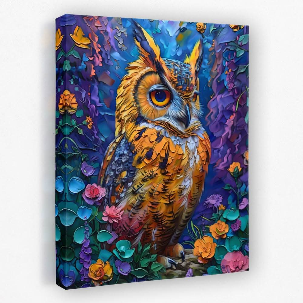 Heavenly Hues Owl - Animals Canvas Wall Art