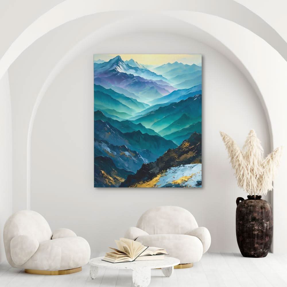 Heavenly Mountain Range - Green Wall Art