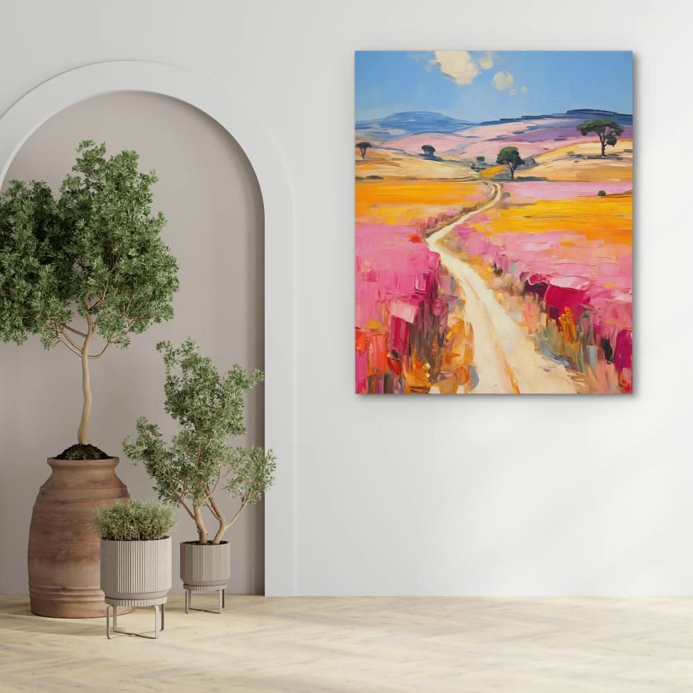 Heavenly Pastures - Pink Landscapes Canvas Print