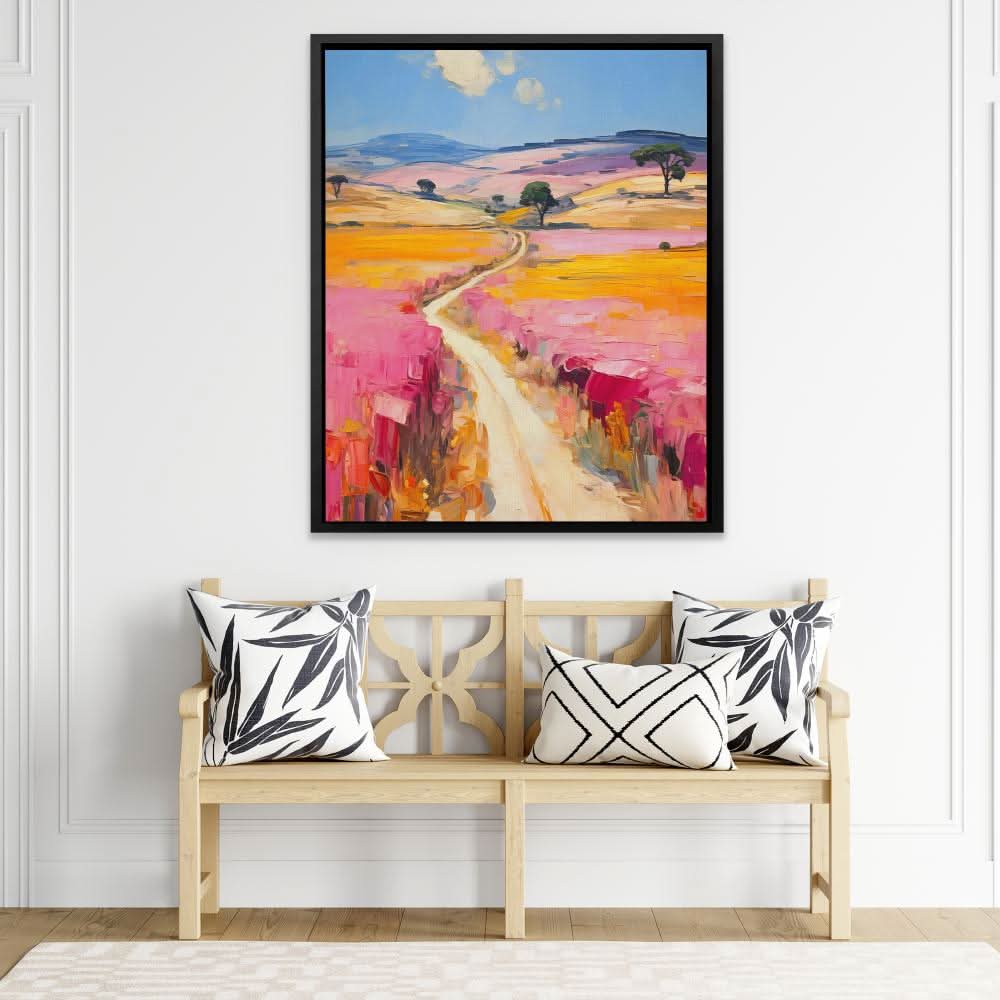 Heavenly Pastures - Landscapes Wall Art in Black Frame