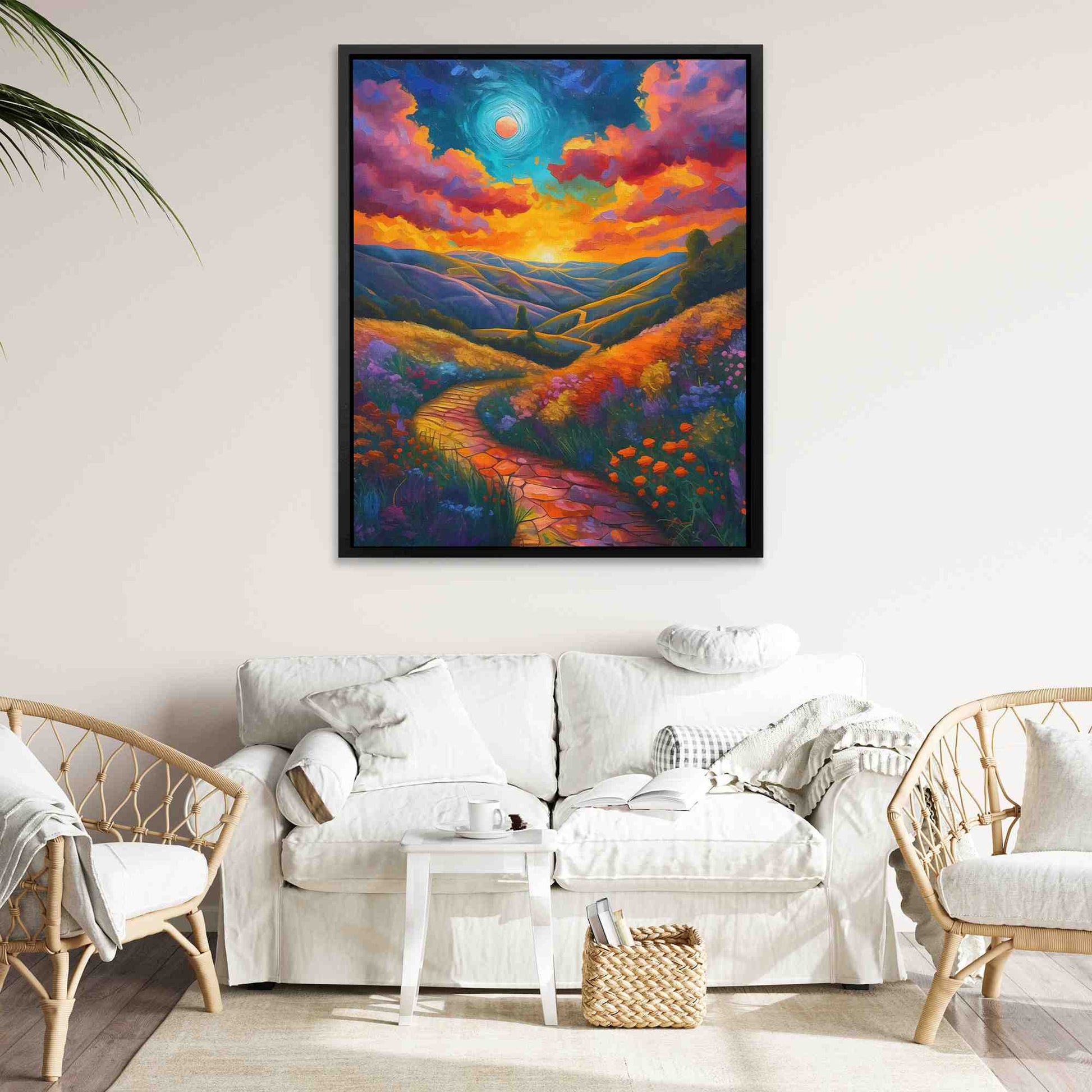 Heavenly Pathway - Wall Art in Black Frame