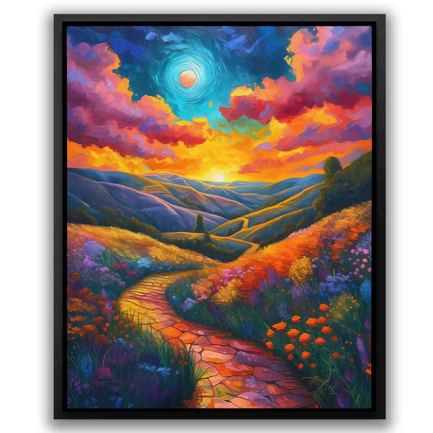 Heavenly Pathway - Colorful Floral Canvas Print