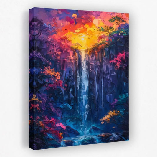 Heavenly Waterfall - Floral Canvas Wall Art