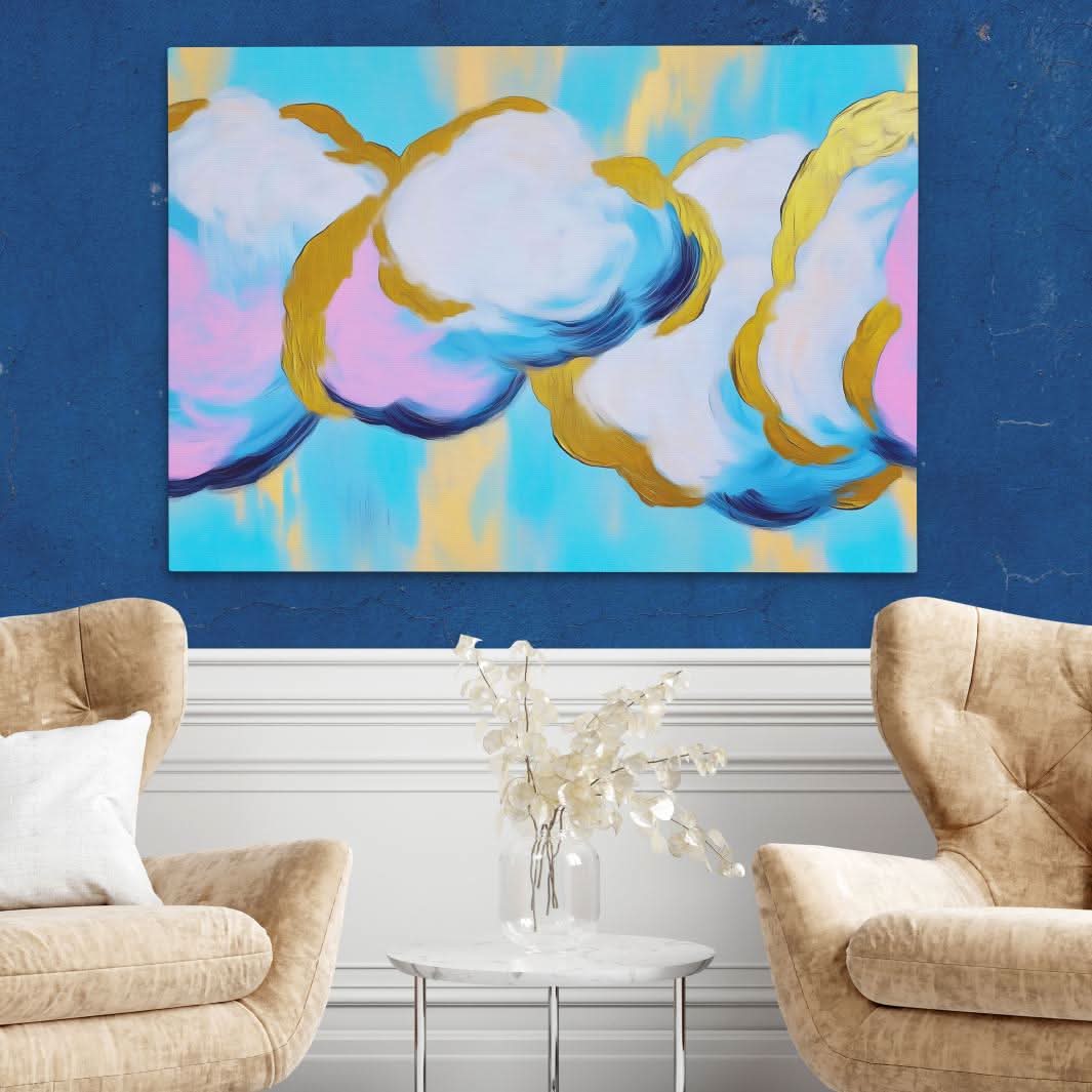 Heavens Clouds - Abstract Wall Art in Black Frame