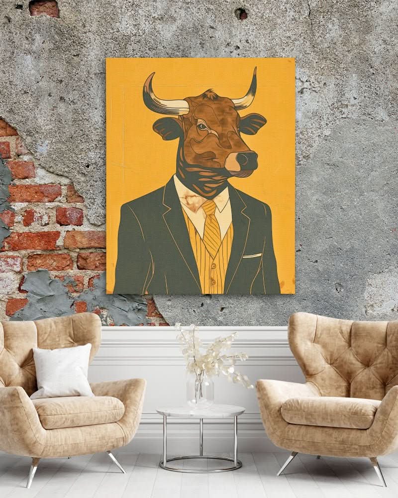 Hedge Fund Manager - Bull Wall Art in Black Frame