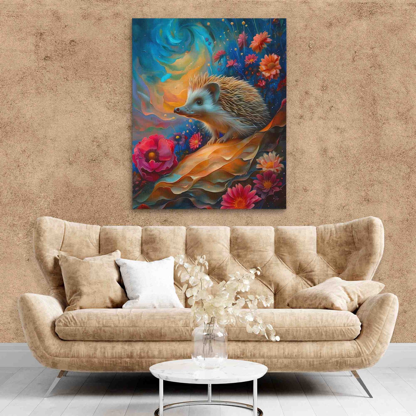 Hedgehog Surrealism - Colorful Wall Art
