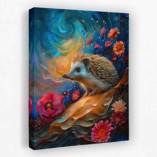 Hedgehog Surrealism - Animals Canvas Wall Art