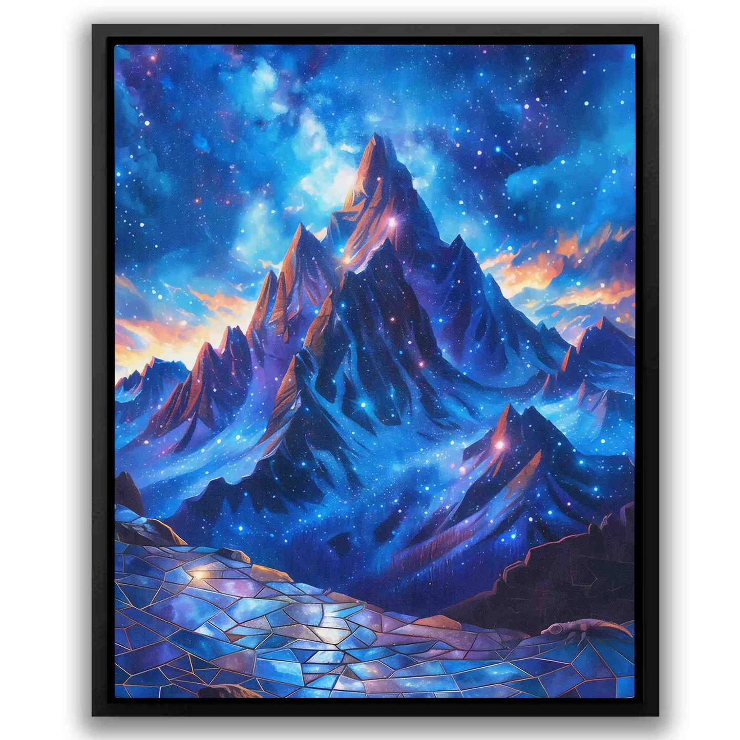 Hidden Arctic Mountains - Blue Celestial Canvas Print