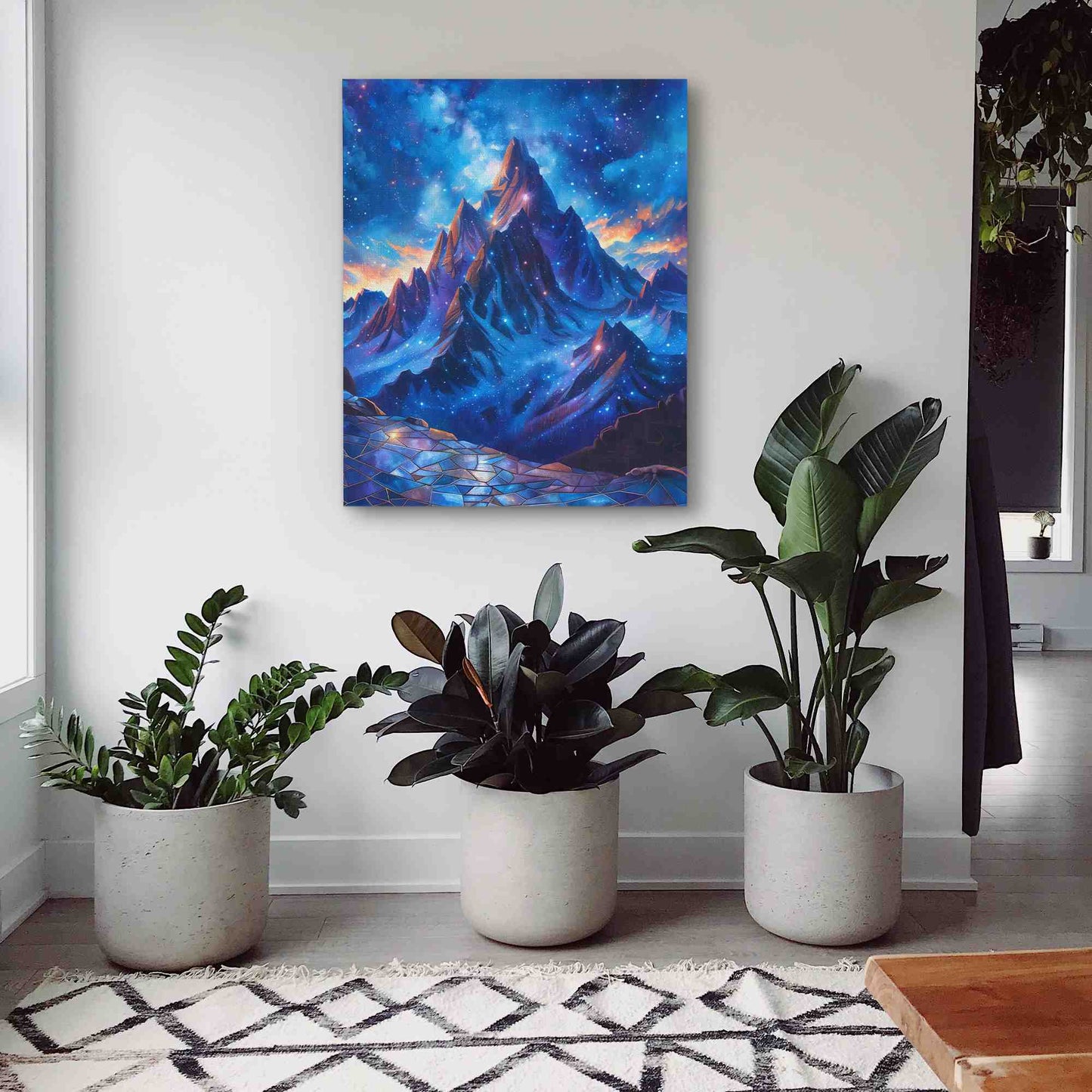 Hidden Arctic Mountains - Blue Canvas Wall Art