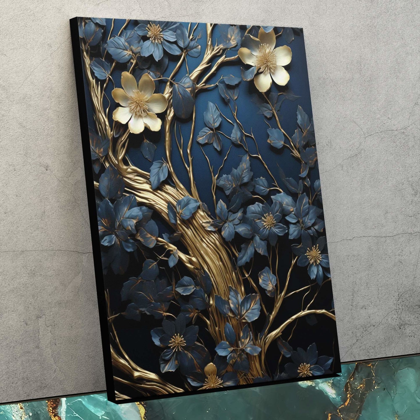 Hidden Garden - Abstract Wall Art in Black Frame