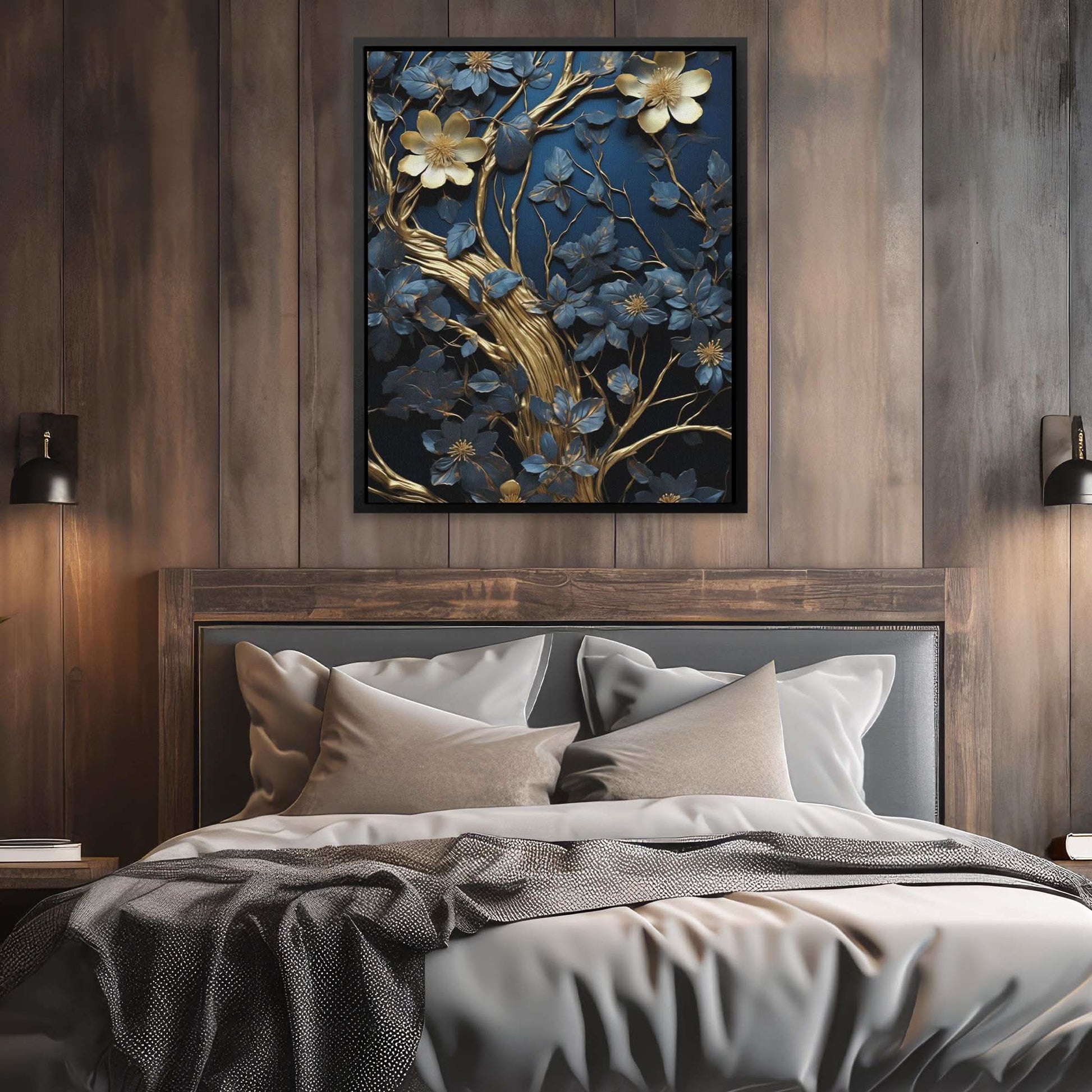 Hidden Garden - Black and Gold Wall Art