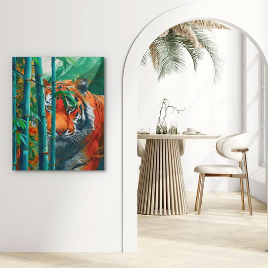 Hidden Tiger - Wall Art in Black Frame