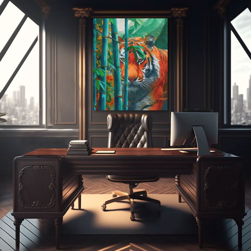 Hidden Tiger - Large Canvas Print