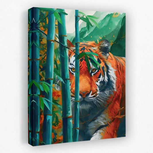 Hidden Tiger - Animals Canvas Wall Art