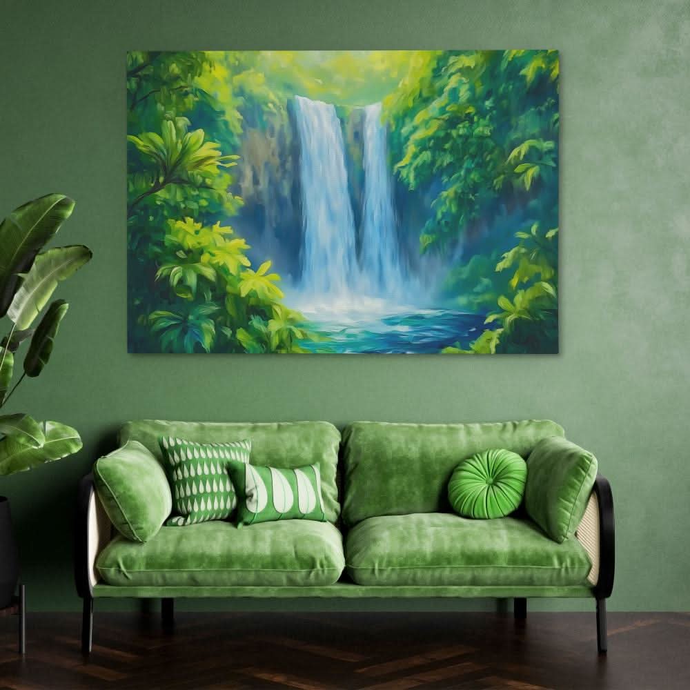 Hidden Waterfall - Wall Art in Black Frame