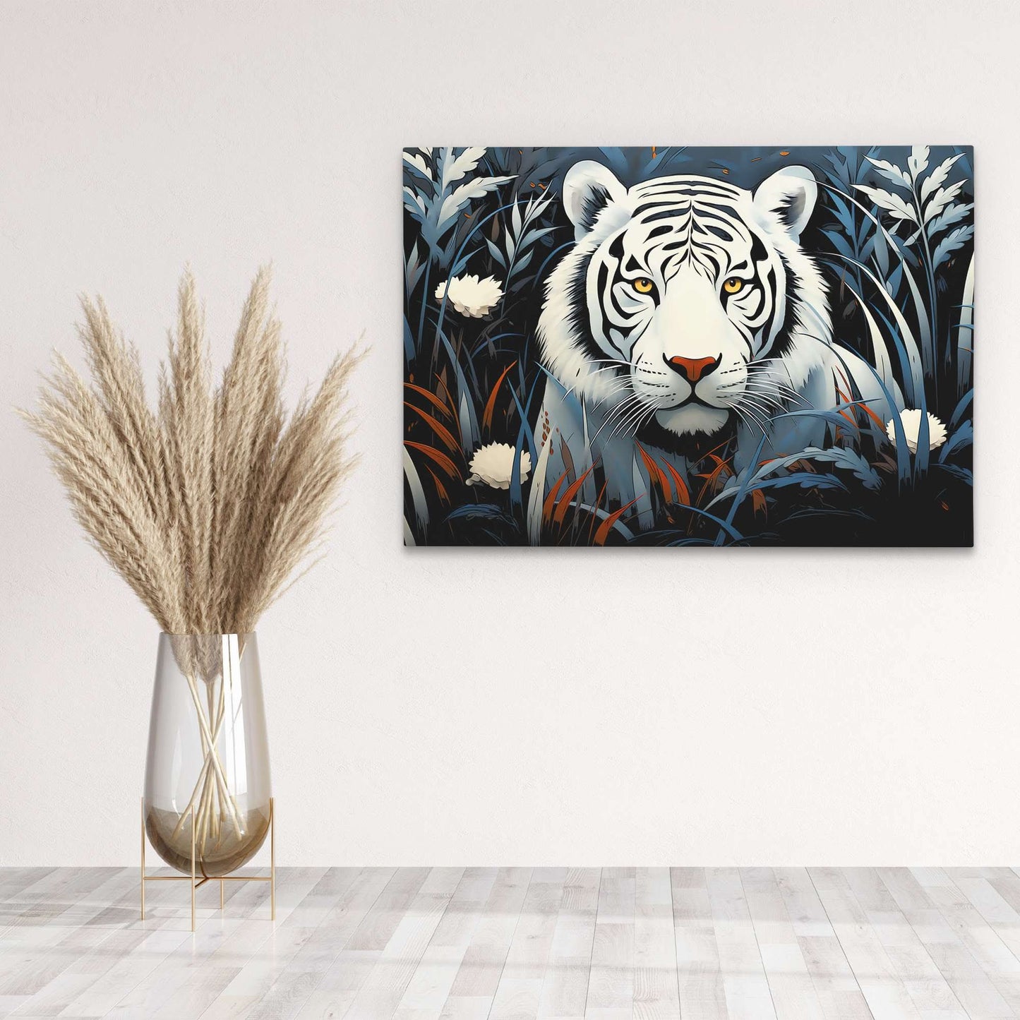 Hiding Tiger - Animals Art for Bathroom