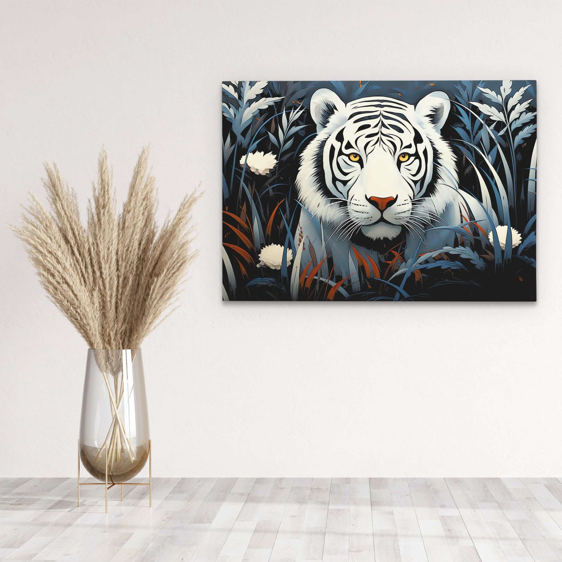 Hiding Tiger - Animals Art for Bathroom