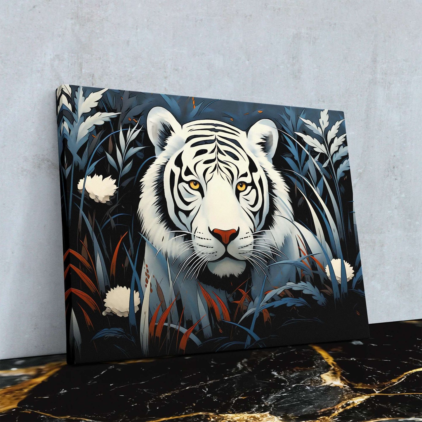 Hiding Tiger - Wall Art in Black Frame