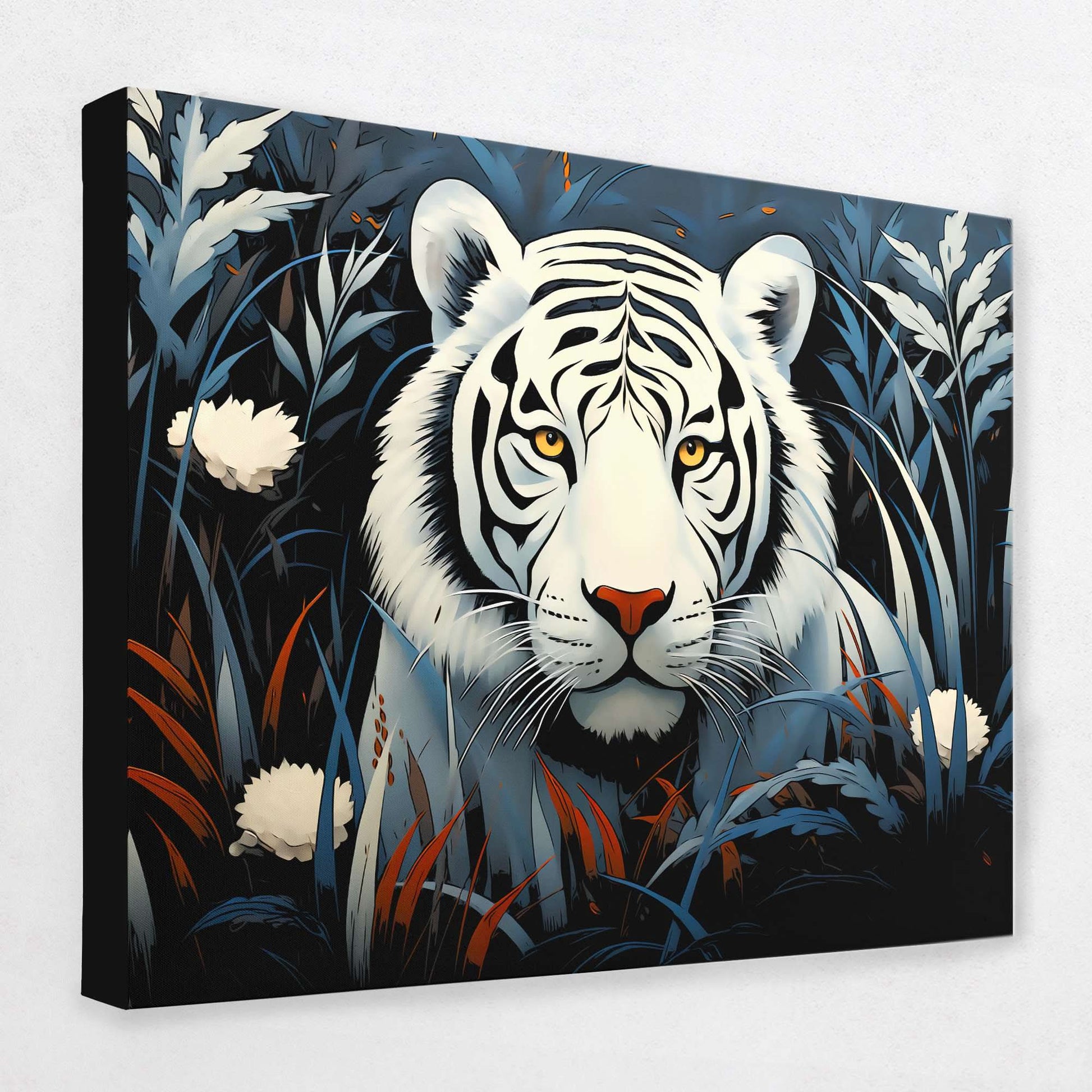 Hiding Tiger - Animals Canvas Wall Art