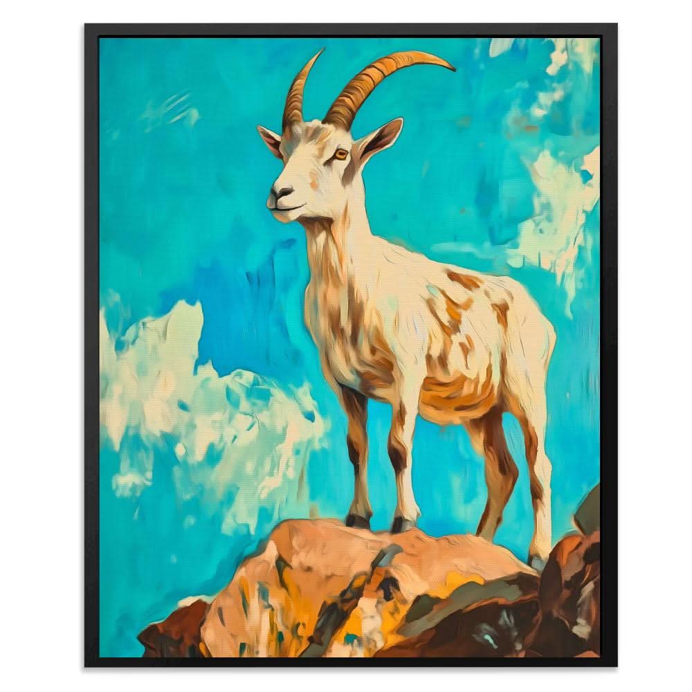 High Altitude Goat - Beige Man Cave Canvas Print