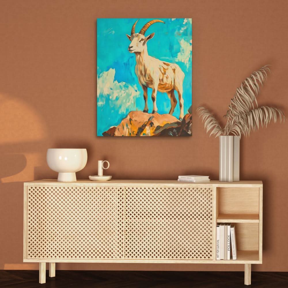 High Altitude Goat - Wall Art in Black Frame