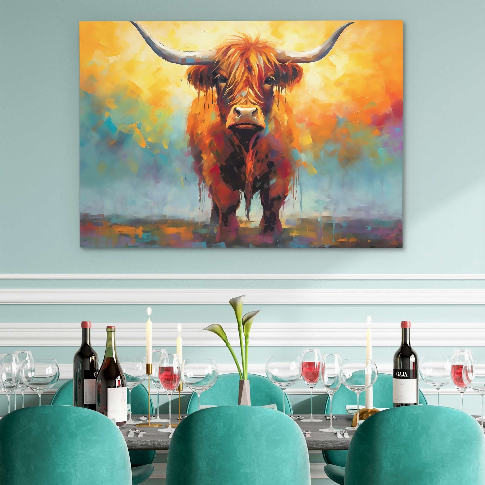 Highland Cow's Gaze - Luxury Wall Art